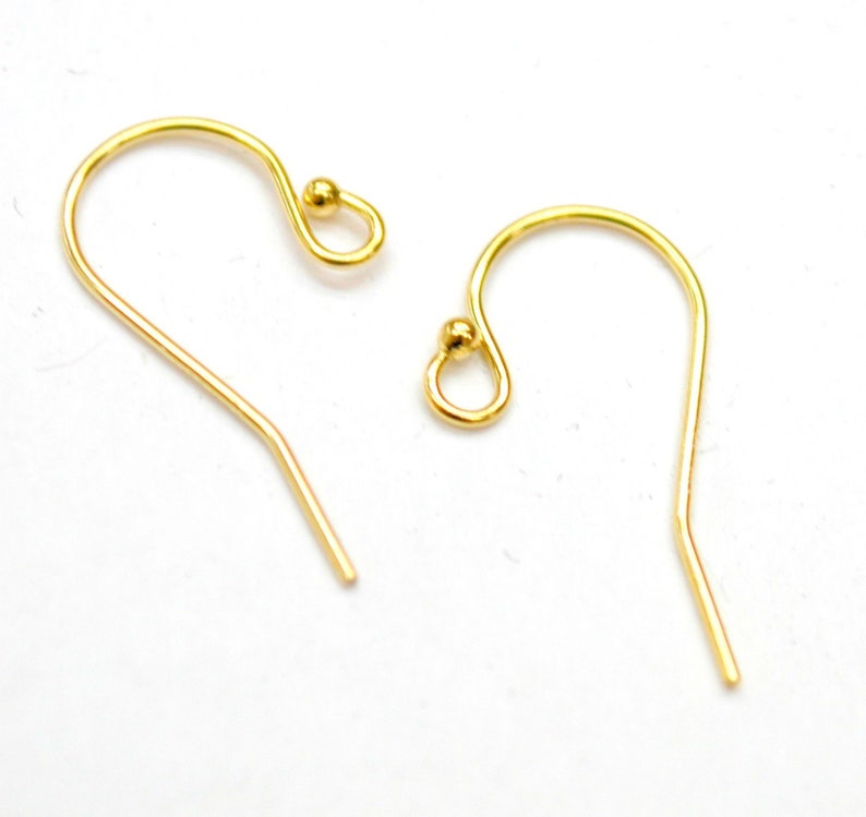 14 Kt Gold Earwires Ball on Tip French Wire Hook Jewelry - Etsy