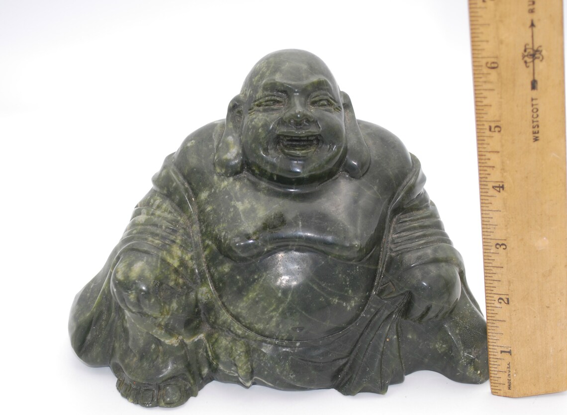 Large Jade Buddha statue carved green Yukon Alaska Nephrite Etsy