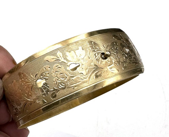 Gold filled Bangle  Buckle bracelet victorian flo… - image 4