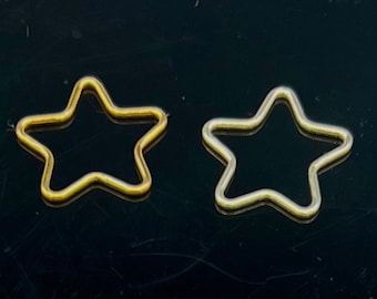 closed  star  jump ring sterling silver 4 kt gold filled  Jewelry making 15mm 16.43 gauge star finding link connector