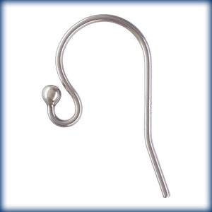 May include: Silver earring hook with a small ball at the top.