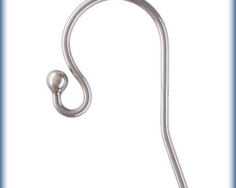 Bulk sterling silver ball end tip   Ear wires  925  french hook - jewelry making  - earring supplies - sold in packs of  10,50, 00 fishhook