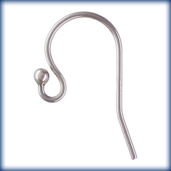 Bulk sterling silver ball end tip   Ear wires  925  french hook - jewelry making  - earring supplies - sold in packs of  10,50, 00 fishhook