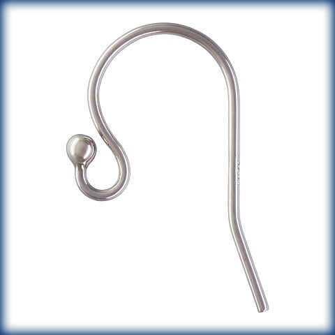 100pcs Sterling Silver Earring Hooks, 24 Gauge Silver French Hooks 