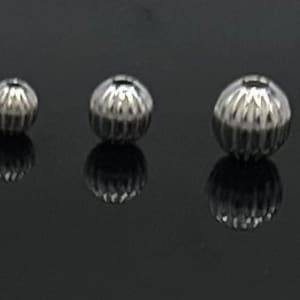 sterling silver beads  round bead southwestern pearl corrugated  beads jewelry making three sizes