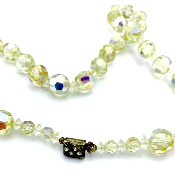 Yellow Crystal bead necklace light Yellow facet cut… Gem