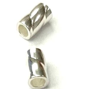 Crimp in argento sterling Tubo di perline intrecciate 3 mm x 2 mm creazione di gioielli