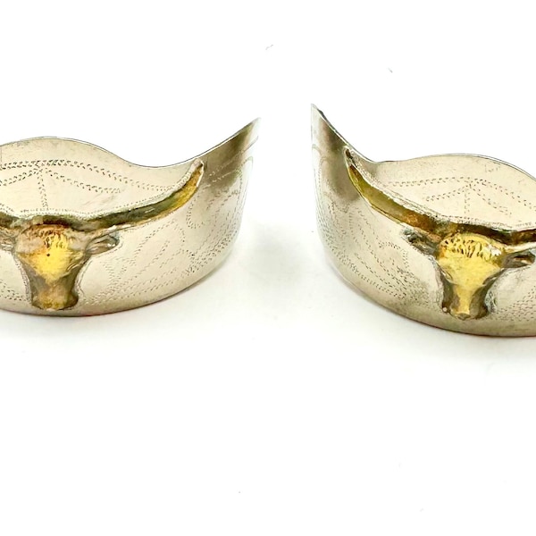Silver brass bull   heel guard  southwestern Cowboy shoe accessory