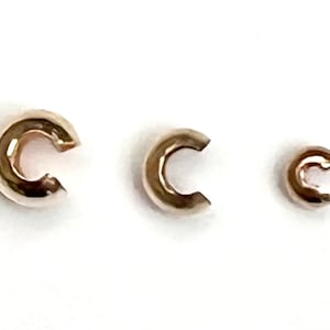 14 kt gold filled  crimp cover  bead Round  5mm 4mm 3mm 2.5mm 1/20 14 kt g.f.  jewelry making beading usa made