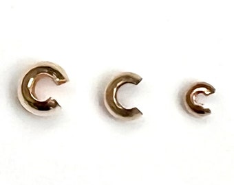 14 kt gold filled  crimp cover  bead Round  5mm 4mm 3mm 2.5mm 1/20 14 kt g.f.  jewelry making beading usa made