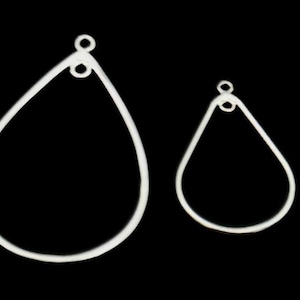 sterling silver chandelier earring findings oval pear shape hoop 925   jewelry making   earring supplies 48 mm x 28  and 29 x 25. mm