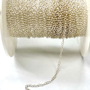 Sterling silver  Chain by the foot  Cable 925 sterling silver  Wholesale Bulk Jewelry Supply  offered in 5 different lengths