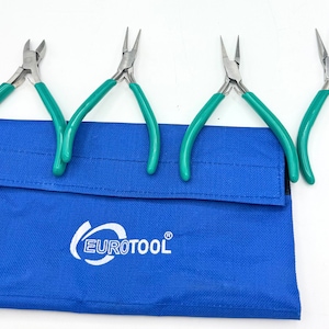 Euro Tool  kit with case side cutters round nose pliers chain nose pliers and  flat nose pliers