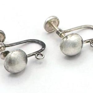 sterling silver screw back with round  ball   for making dangle non pierced  925 jewelry making  earring supplies