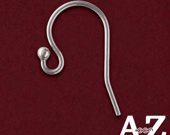 Bulk sterling silver ball on tip   Ear wires  925  french hook - jewelry making  - earring supplies - sold in packs of  10,50, 00 fishhook