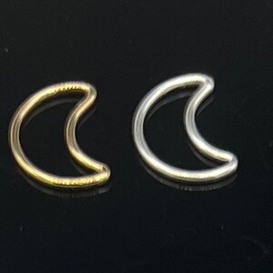 moon 14 kt gold filled sterling silver closed  jump ring  Jewelry making 8.8mm x 11.8 1 moon finding link connector