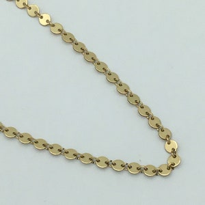 14 Kt Gold Filled Disk Chain by the Foot Flat Circle Disk 14kt GF ...