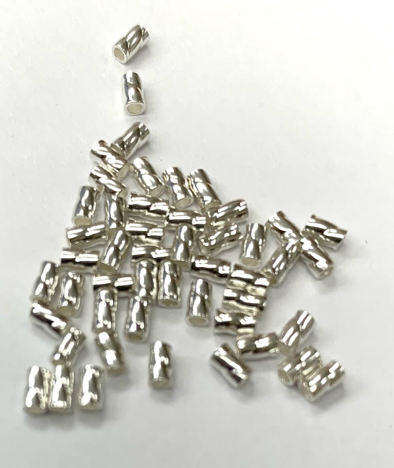 sterling silver crimps Twisted tornado style bead tube 3mm x 2mm jewelry making
