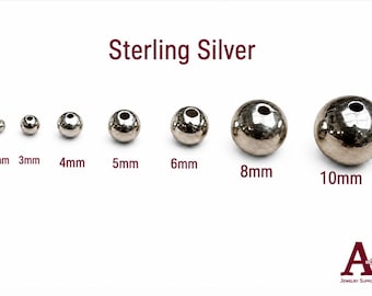 sterling silver seamless   Bead 2mm 3mm 4mm 5mm 6 mm  8 mm 10mm bulk round spacer  beads