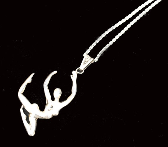 Sterling Silver Ballerina Pendant necklace    sol… - image 1