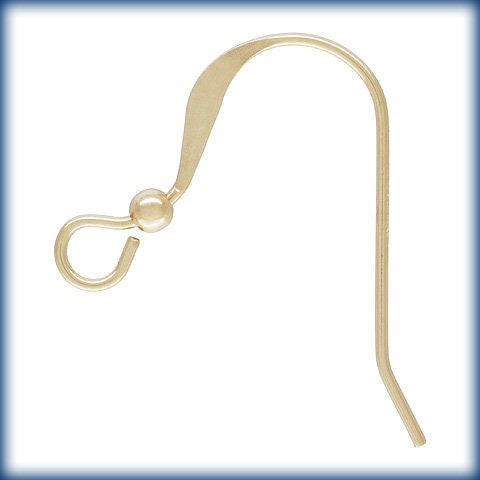 Bulk 14 Kt Gold Filled Earwires Hammer With 2mm or 3mm Bead French Wire  Jewelry Making Fishhook Sold in Packs of 10 ,50 100 
