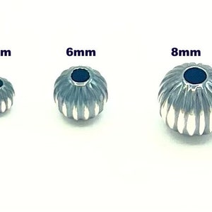 sterling silver beads  Navajo round bead southwestern pearl corrugated  beads jewelry making four sizes