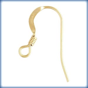Bulk 14kt Gold Filled Ear Wires Coil Hammered Coil French Hook, Jewelry Making Supplies