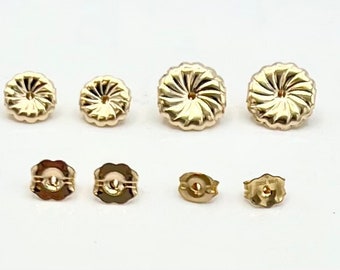 14 kt gold filled 1/20 14kt Earring backing  swirl 5 mm 7  mm 9 mm 11.5 earring clutch  disk  pierced post  925 jewelry making  supplies