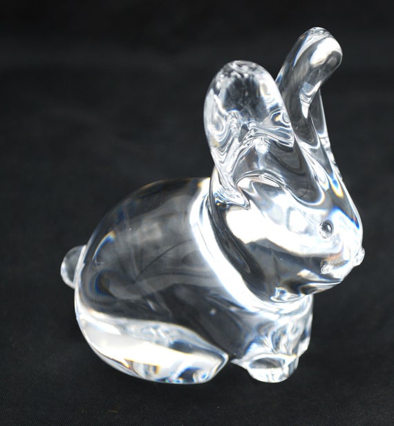 Baccarat Clear Crystal Bunny Rabbit Circa 1980 Collectable