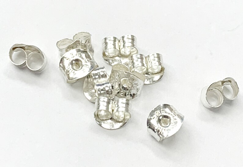 sterling silver Earring backings 20 pack 5.8 mm for pierced post 925 jewelry making earring supplies
