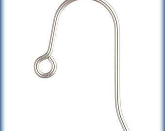Bulk sterling silver plain  Ear wires  925  french hook - jewelry making  - earring supplies - sold in packs of  10,50, 00 fish hook wire