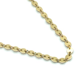 14 kt  Gold  filled disk Chain by the foot  flat circle disk 14kt GF Wholesale Bulk Jewelry Supply  offered in 5 different lengths  8860disk
