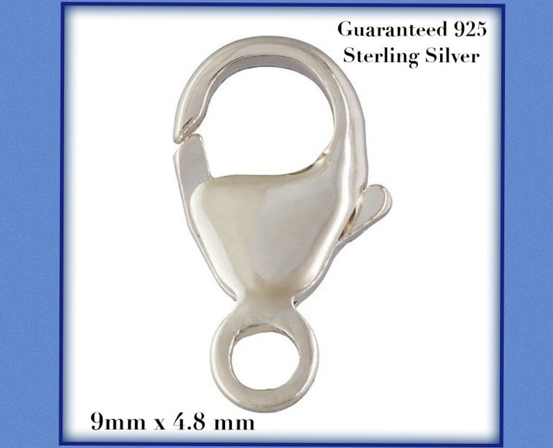 May include: Silver clasp with a 9mm x 4.8mm size. Guaranteed 925 Sterling Silver.