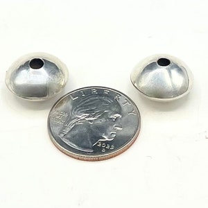 large sterling silver saucer beads 16 mmx 10mm bench beads vintage southwestern beads jewelry making