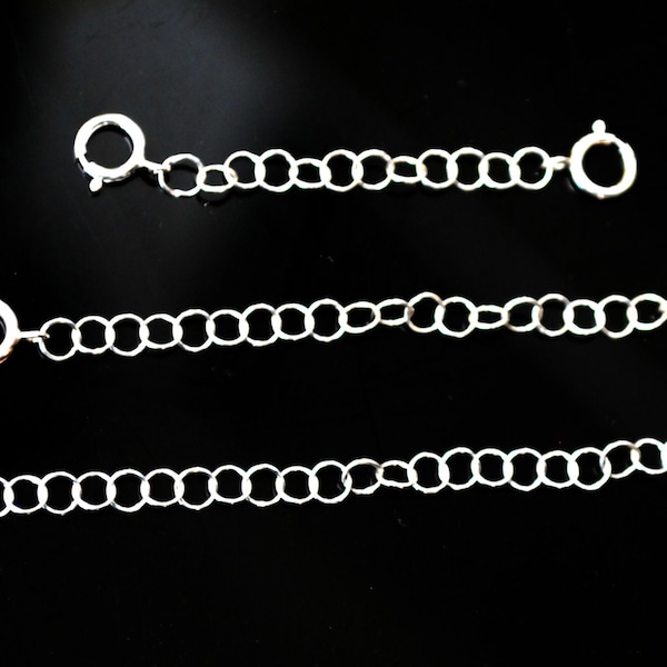 sterling silver necklace chain extenders 2  to 3 inch double spring ring clasps USA Made