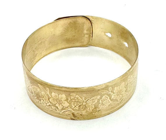 Gold filled Bangle  Buckle bracelet victorian flo… - image 5