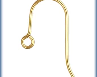 Bulk 14 kt gold filled plain  Earwires  french wire hook  jewelry making  earring supplies two gauges 20 22g