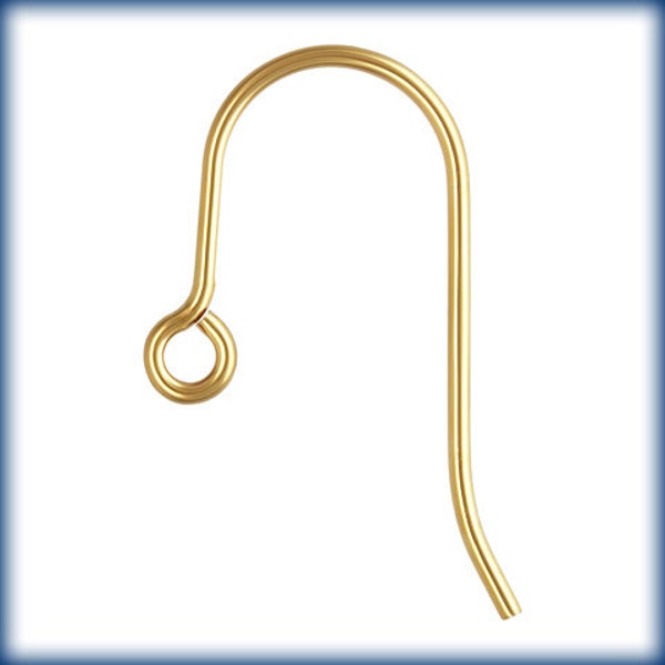 Bulk 14 kt gold filled plain  Earwires  french wire hook  jewelry making  earring supplies two gauges 20 22g