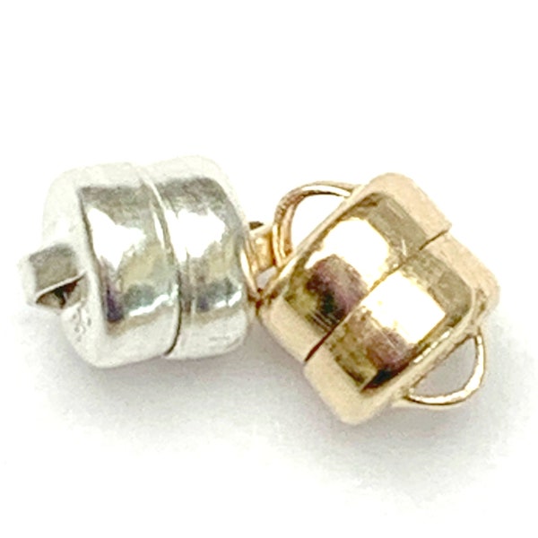 magnetic clasp 5.5 mm sterling silver 14 kt gold fillded clasps   jewelry makinge   Mag-loc  whole sale