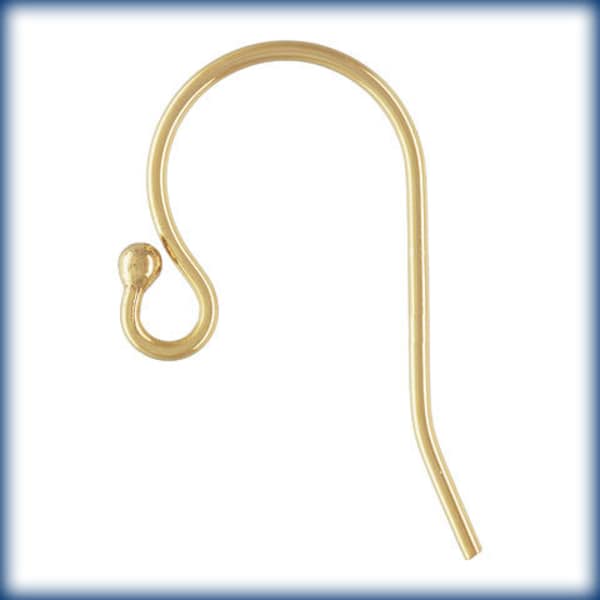 Bulk 14 kt gold filled Earwires Ball end tip french wire hook  jewelry making  earring supplies  fishhook sold in packs of  10 ,50 100