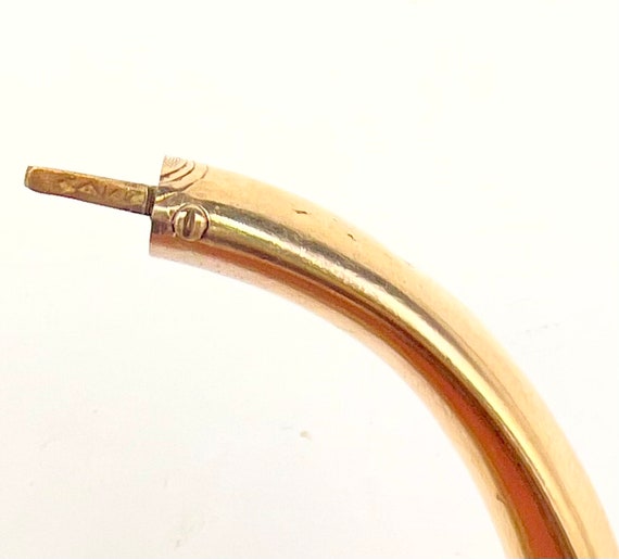 14kt Solid Gold Bangle etch floral hinged bracele… - image 6