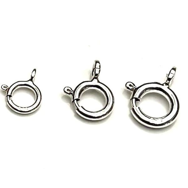 sterling silver spring clasps 5mm 6mm 7mm 8  jewelry making  - guaranteed 925 - packs of 10 and 50