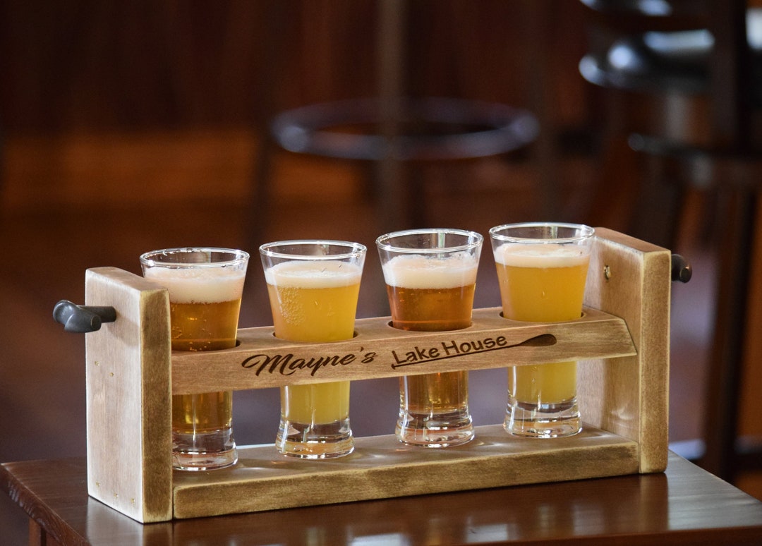 Beer Flight Beer Tasting Flight Four 5.5oz Pilsner Glasses Drink Flight