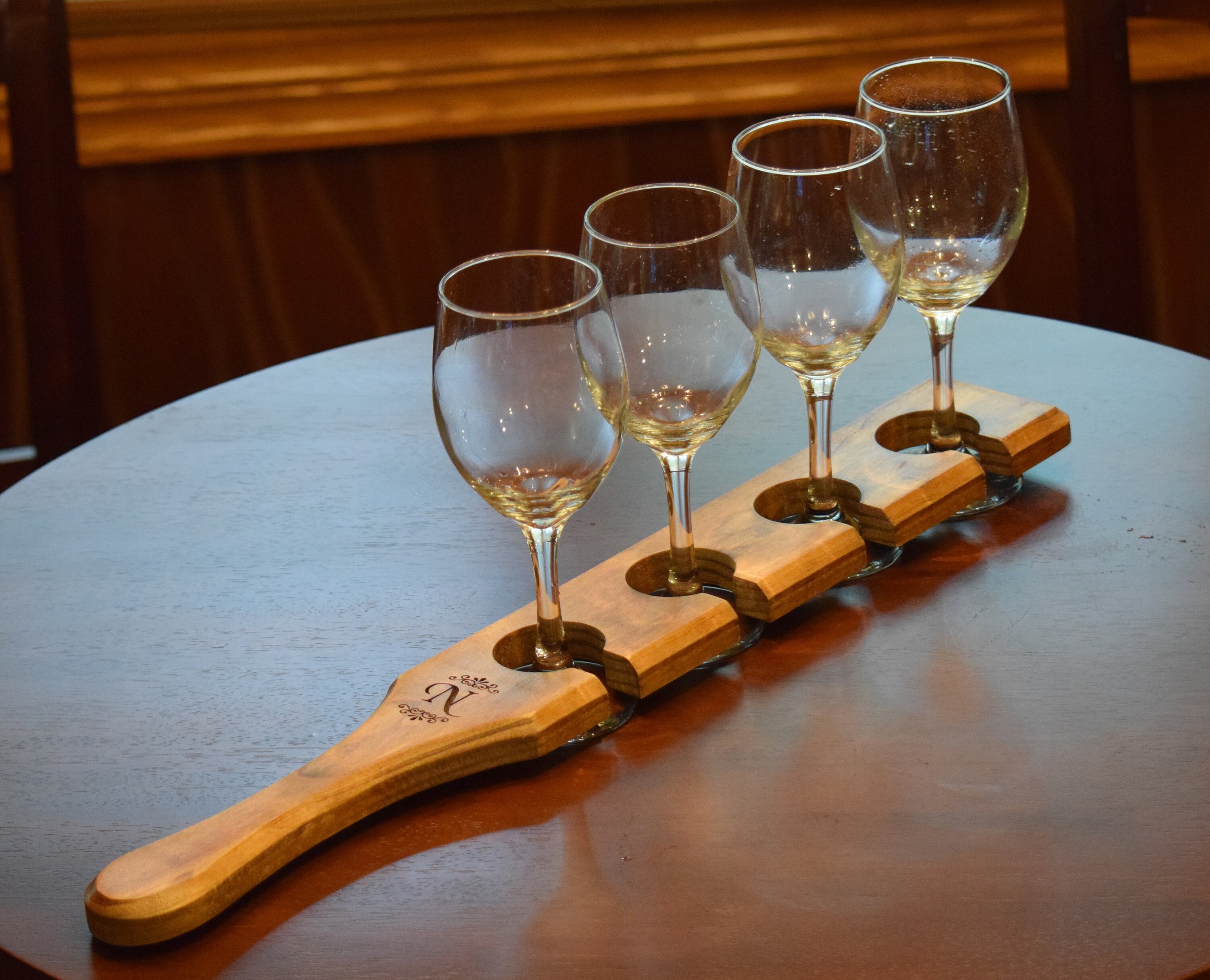 Wine Flight Paddle Personalized Flight With Four 16oz Wine Glasses