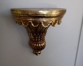 Bold Bright Gold Wall Shelf or Corbel