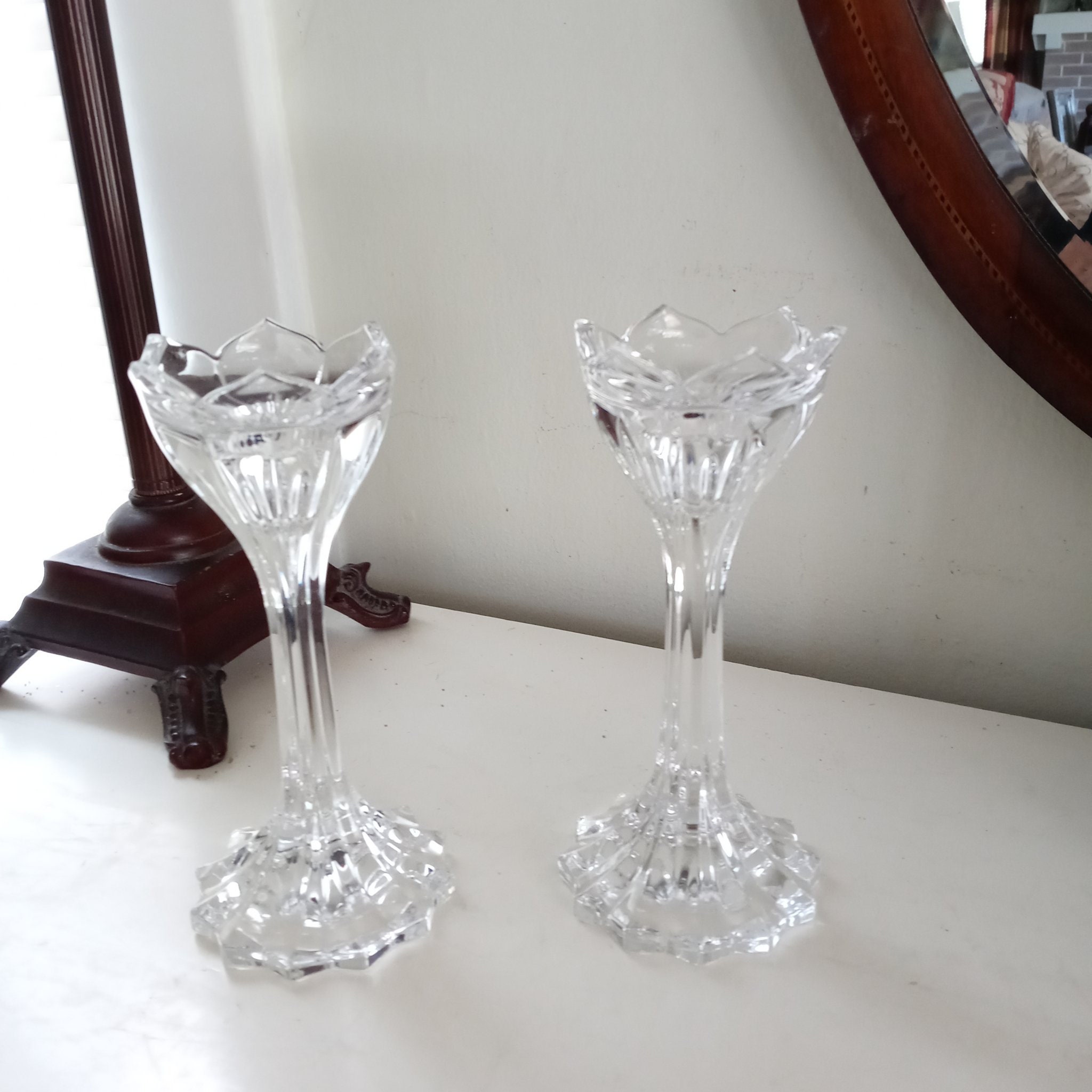 Home & Living Glass Daisy Glass Candlestick Flower Shaped Candlestick