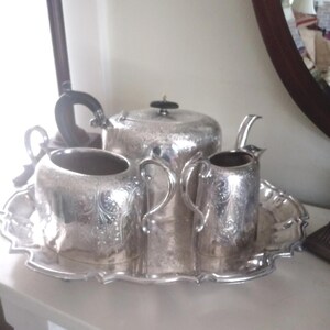 Antique Mappin Silver Embossed Tea Set Circa 1850 to 1880