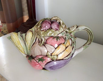 Majolica Vegetable Teapot