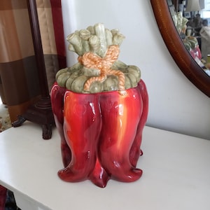 Majolica Cookie Jar Chili Pepper