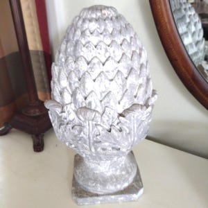 White Washed Pineapple Artichoke Finial